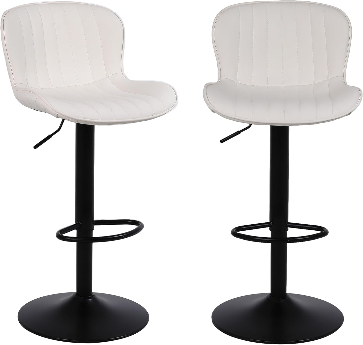 Nusetx Tabouret Bar, Lot de 2, Chaise de Bar pour Cuisine, Siège Pivotant à Hauteur Réglable, Montage Facile, Moderne Tabouret Haut pour Bar, Cuisine, Salle à Manger, Beige