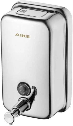 AK1001 Distributeur de Savon Mural, 500 ML Distributeur de Savon en Acier Inoxydable, Distributeur de Savon Liquide Commercial