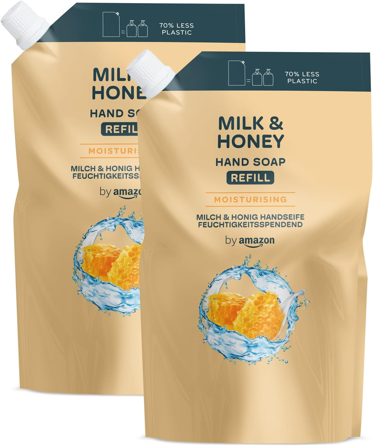 Savon pour les mains Lait et miel (recharge), 2 x 1 000 ml