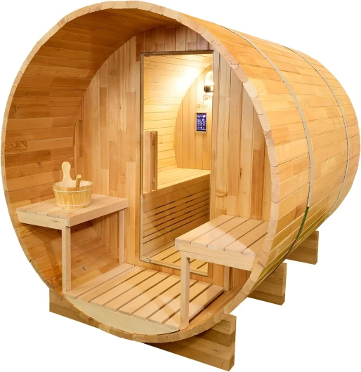 ® - DHARANI S6 Outdoor Sauna extérieur à Vapeur pour 6 Personnes - Soins Peau I Élimination toxines - Détente Muscles I Réduit Stress - Radio I USB I Bluetooh