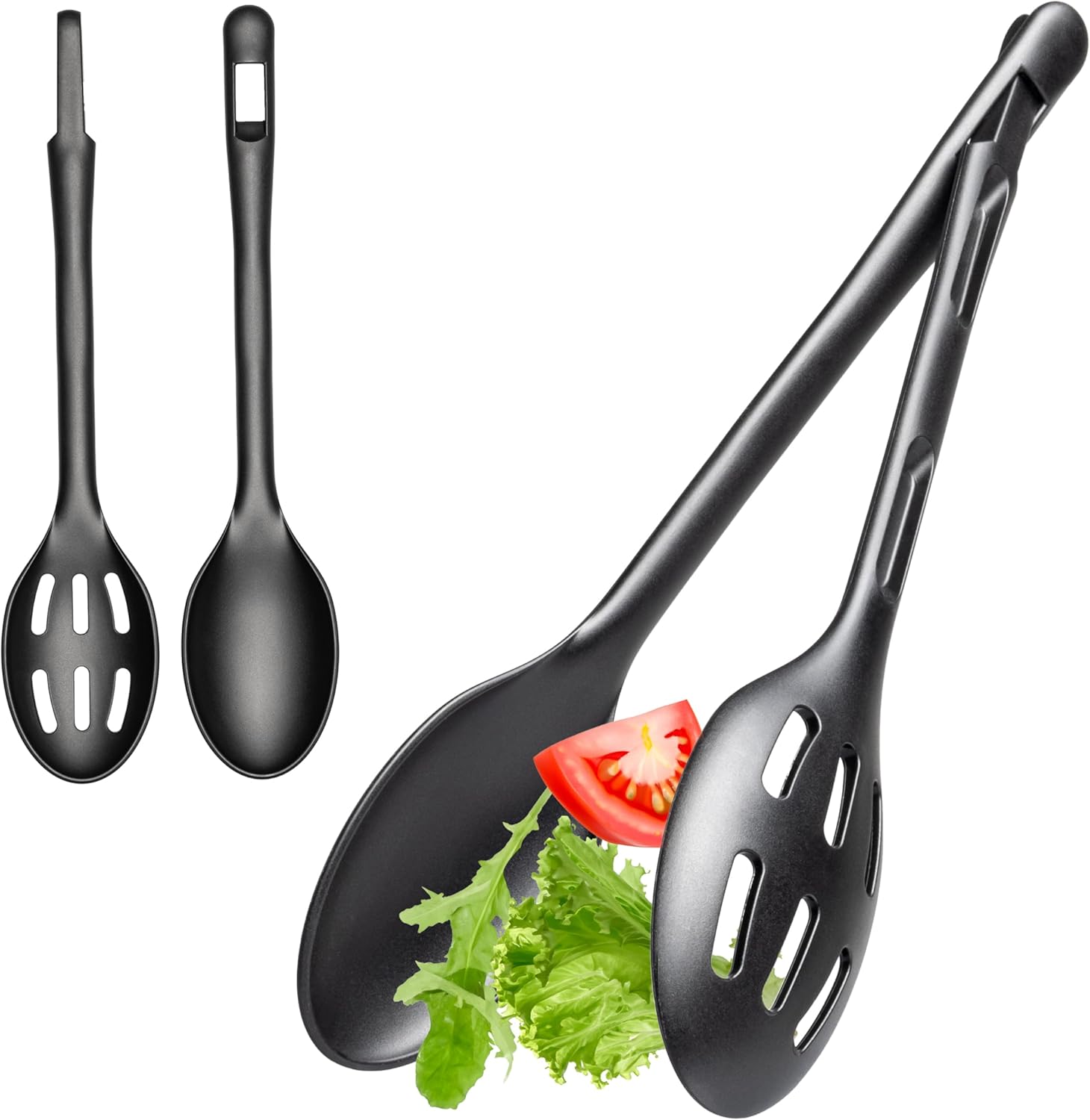 Couverts à Salade Noir Deux pièces, Couverts de Service et Pince à Salade Plastiques …