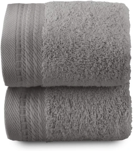Premium - Grandes Serviettes de Bain - Serviettes de Bain - 2 Serviettes pour Le Visage ou Le Bidet - 30x50 cm - 100% Coton - 600 Grammes - Gris Gris 2 serviettes de bidet