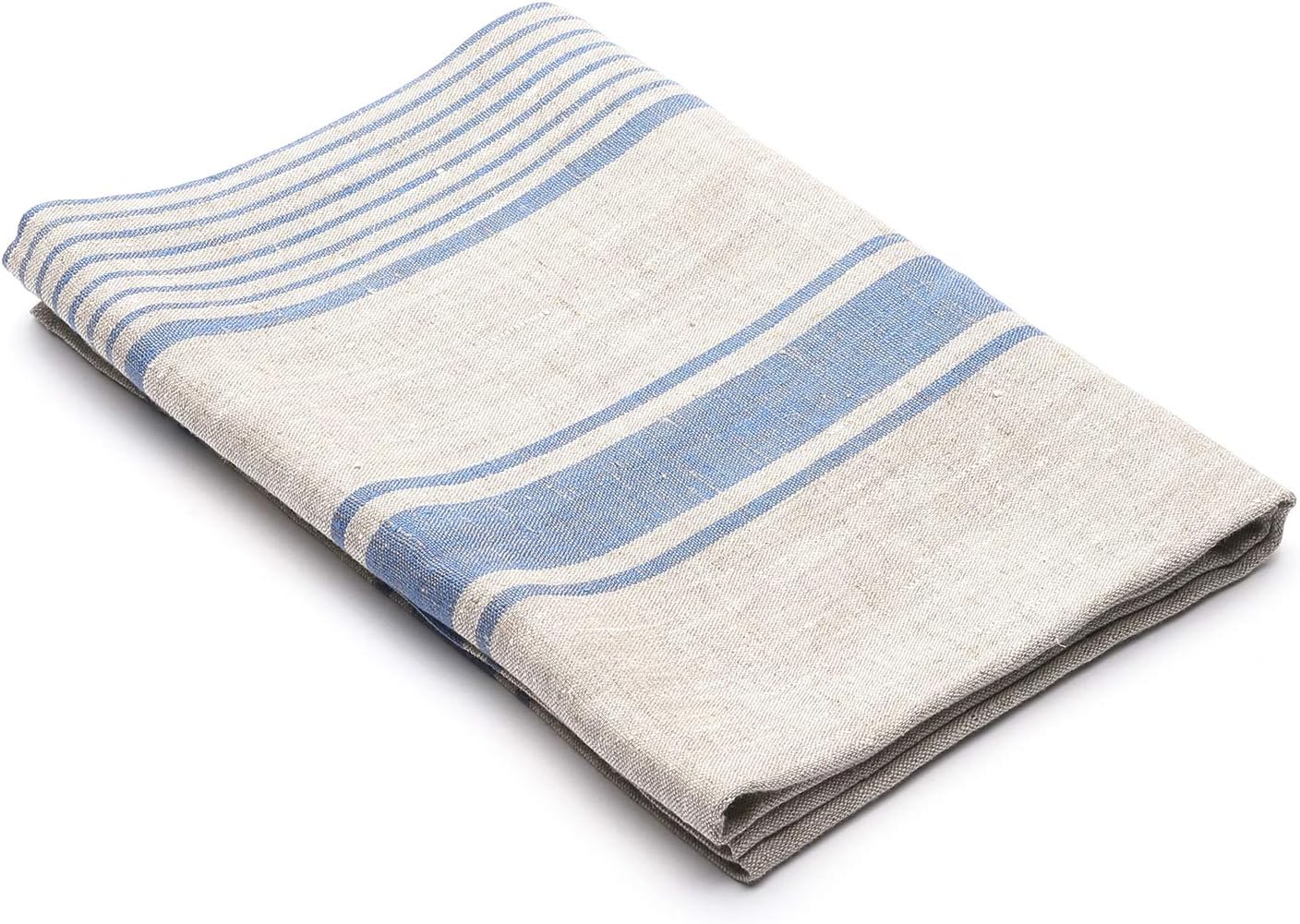 LinenMe Serviette de Bain, 100x145cm, en Lin, Collection Provence, Bleu