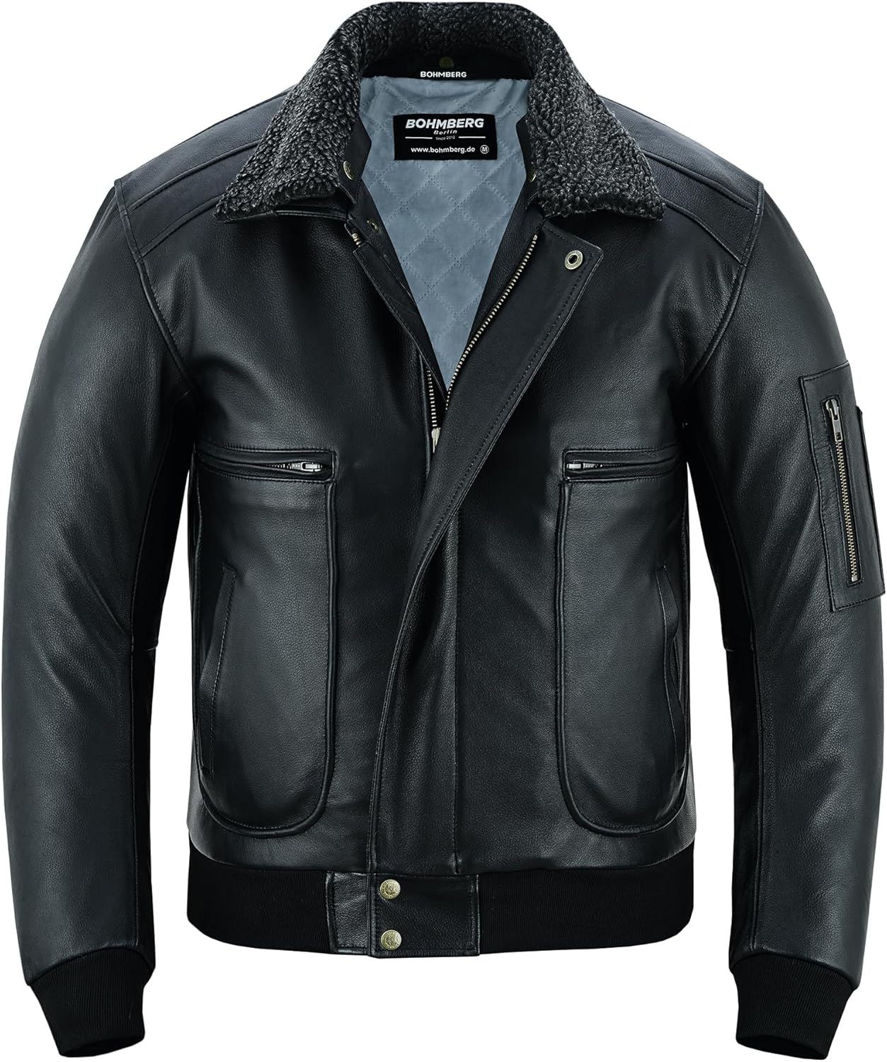 Hommes Veste En Cuir Veste D'hiver Pilote Veste Aviateur Veste En Cuir Véritable Bomber Veste Flying Jacket XXL Noir