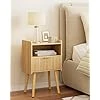 HEYZOEY Table de chevet en chêne - Table de chevet en bois avec tiroir de rangement - Table d'appoint pour chambre à coucher, salon, bureau - Chêne
