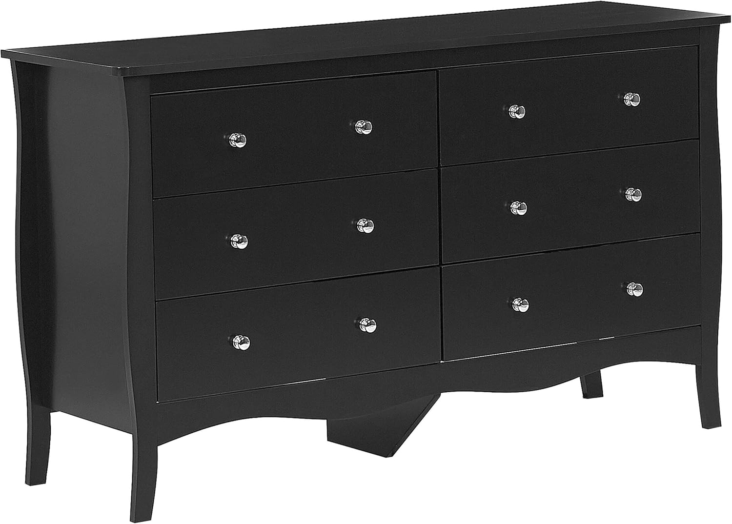 Commode Noire avec 6 Tiroirs Spacieux Meuble de Rangement Pratique pour Chambre ou Salon au Style Vintage Traditionnel et Glamour Beliani