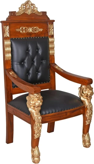 Palazzo Mar002 Fauteuil royal style colonial avec têtes de lion