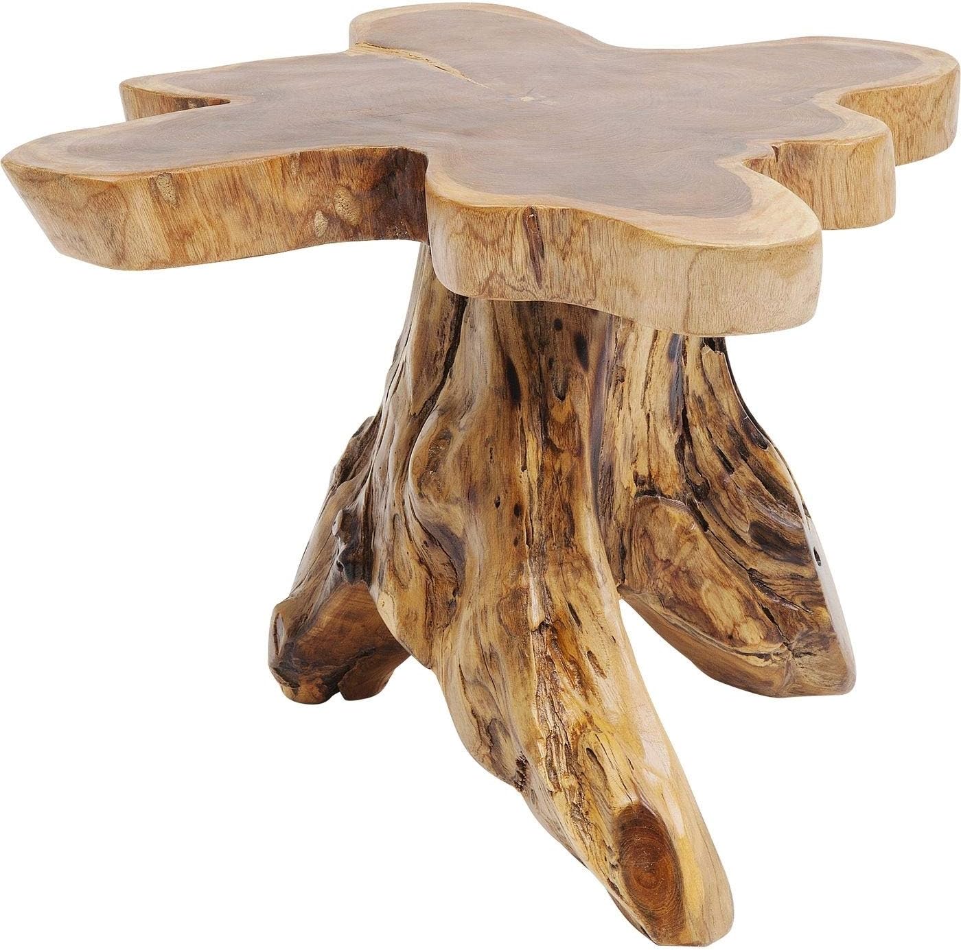 Design Table d'appoint Tree, Bois Massif, Nature-Marron, Grand, Deco Intérieur, Decoration Chambre, Salon, Couloir, Maison, 40x50x50cm