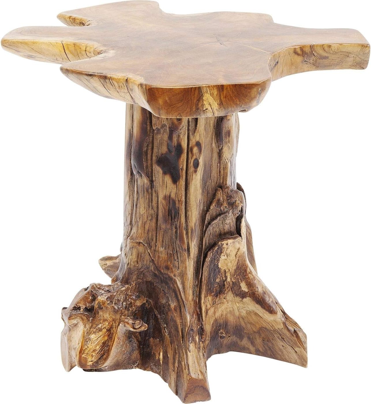 Design Table d'appoint Tree, Nature-Marron, Bois Massif, Tronc d'Arbre, Style Rustique, Chaque Table Unique, Capacité de charge max 35kg, Décoration Chambre, Salon, Maison, 50x40x40 cm (H/L/P) petit