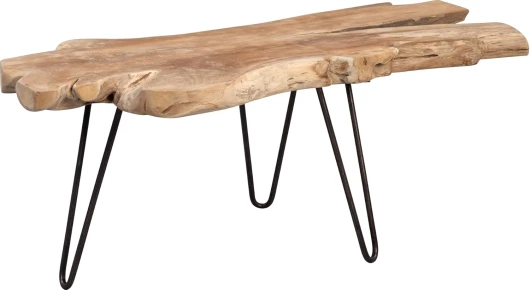 M2 Kollektion Tallus Table Basse, Bois de Teck, Marron, 100 x 40 x 40 cm Marron Moderne