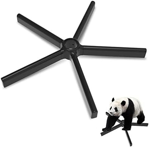 Base de Chaise de Bureau Robuste avec Une capacité de Poids de 2500lb - Design Noir à Angle Droit - Structure métallique renforcée, roulettes universelles- Pied de Chaise de Bureau (Noir 1)