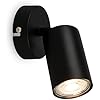 Applique réglable pour l'intérieur, douille GU10, max - 9 W, lampe de lecture, lampe de salon, lampe murale, lampe de cuisine, lampe de couloir, applique murale, Noir Noir 1 Spot