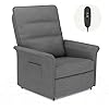 Fauteuil Relax Électrique, Fauteuil Inclinable avec Dossier Réglable 105°-155°, Fauteuil TV pour Chambre, Salon et Home cinéma, Gris Fumé 82*77*104 Gris Fumé