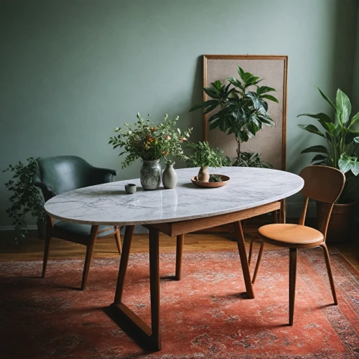 L'élégance intemporelle d'une table ovale en marbre
