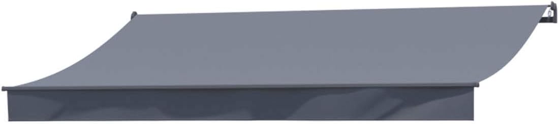 CONCEPT USINE - Store Banne Manuel 4 x 3 m - ADRO Gris - Toile Polyester Hydrofuge - Protection UV - Ajustement Pratique avec Manivelle - Structure Légère en Aluminium - Fixations Robustes 4 x 3 m Gris