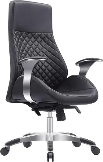 Bologna Fauteuil de Bureau Noir - Chaise de Bureau Design - Confortable Chaise de Bureau en Simili Cuir - Disponible en 2 Couleurs différentes