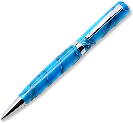 LACHIEVA Magnifique stylo à bille avec finition celluloïd -Coffret élégant (Bleu)