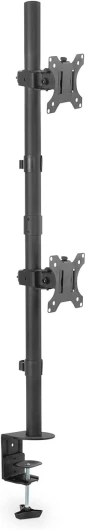 Support d'écran - Pince de table - Dual-Mount - Vertical - Jusqu'à 32 pouces - VESA 75 & 100 - Noir Pince - Verticale Nombre de moniteurs : 2