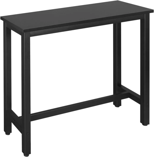 Table de Bar, Table de Bistrot, Structure en métal et Plateau en MDF Robuste, pour Cuisine, Salon,120x40x100cm, Noir 120x40x100cm Noir