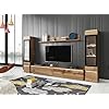 Muebles Slavic Ensemble de Meubles de Salon Vera II, Ensemble de Meubles TV,4 pièces, mobilier de Salon Moderne, Meuble Mural, Meubles de Salon Sans LED Chêne Voltan