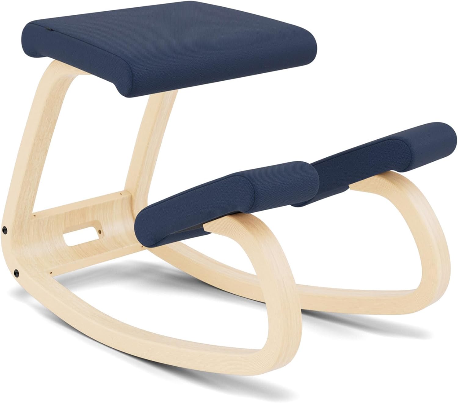 Variable, Chaise à Genoux Originale, Design de Peter Opsvik, Naturel/Bleu, Profitez d'une Garantie de 10 Ans