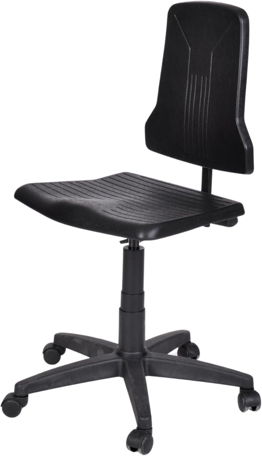Topsit IND000109 Chaise de Travail en polyuréthane, Siège Ergonomique pour Laboratoire, réglable en Hauteur avec mécanisme synchrone, piètement Stable sur roulettes en Plastique
