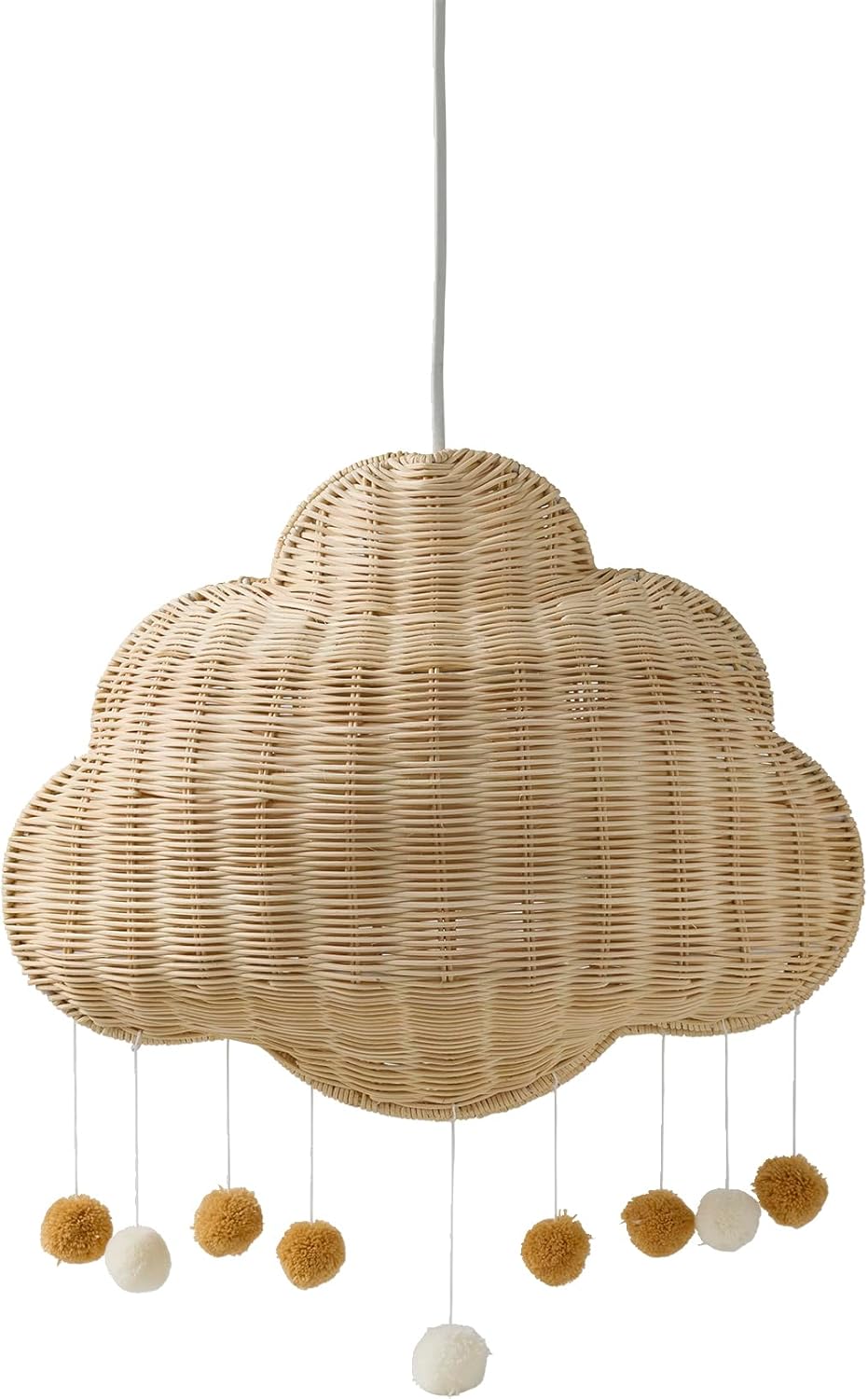 Abat-jour nuage en rotin beige doré TU