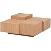 Home Deluxe - Table Basse Nayeli - Chêne Clair, Dimensions : 96 x 96 x 39 cm, Plateau MDF, sans Montage I Table de Salon Table d'appoint Table Basse
