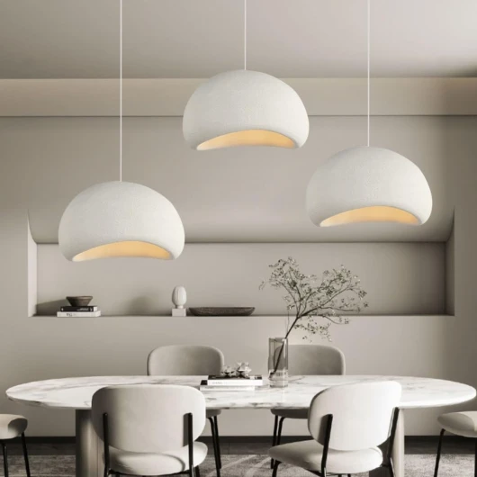 AHQX Lustre Suspension wabi-sabi e27 lustre hauteur réglable lustre salle à manger lustres minimaliste moderne premium lustre suspendue bar chambre à coucher salon éclairage couloir chandeliers blanc( A 3-flammig long