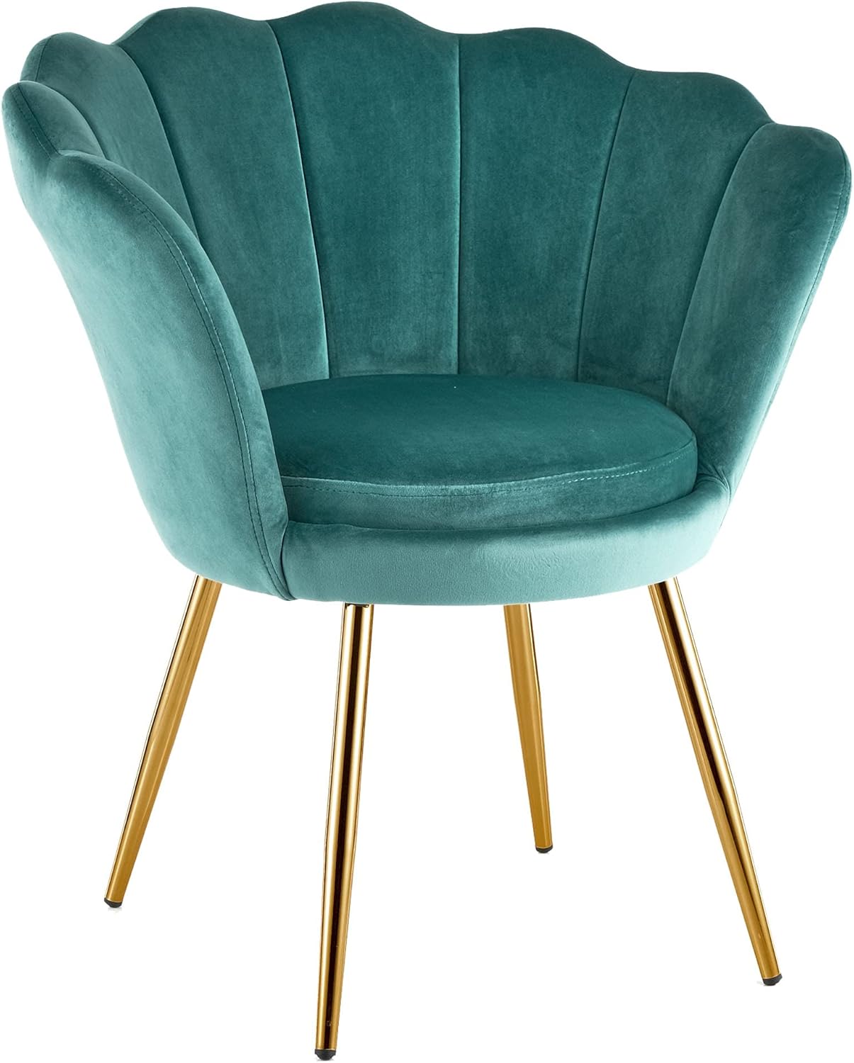 Fauteuil rembourré avec dossier en velours avec pieds en or, fauteuil de salon et chambre à coucher, super confortable, fauteuil relax 69 x 71 x 84 cm Bleu Pétrole