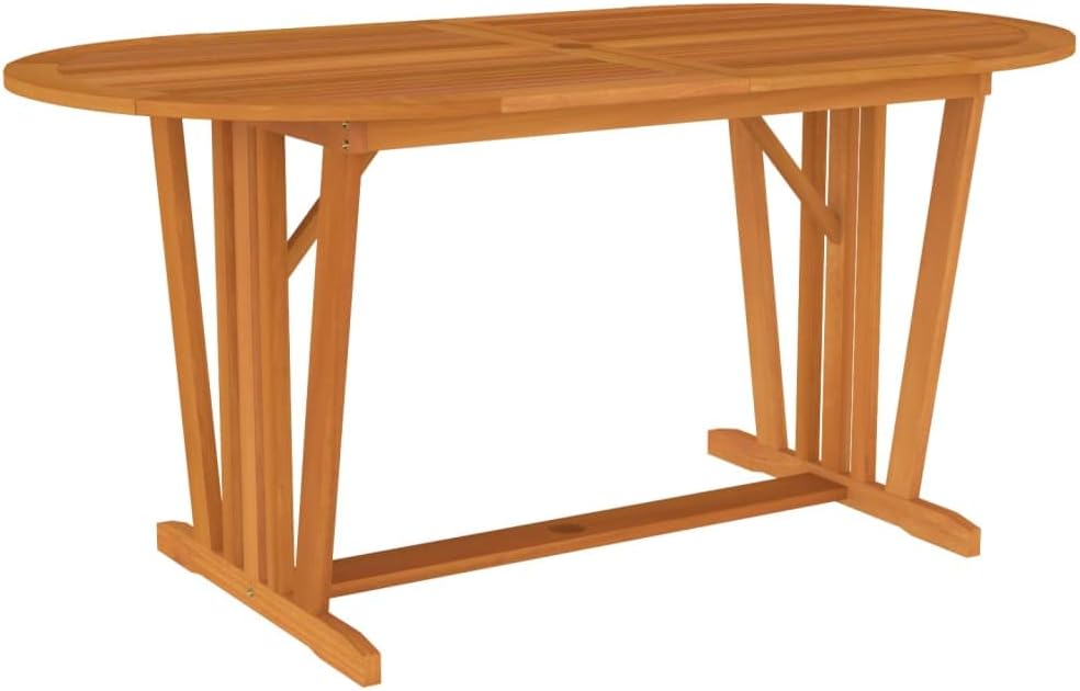 Table de Jardin Table avec Trou de Parasol Terrasse Table de Salle à Manger Meuble de Patio Extérieur 160x85x75 cm Bois d'Eucalyptus Solide