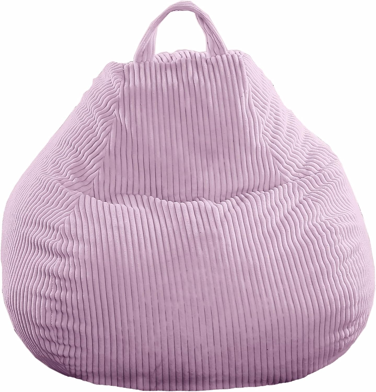 Pouf Poire en Velours Côtelé – Doux, Confortable, Facilement Transportable & Housse Lavable – Gros Pouf Salon/Chambre pour Adulte, Ado, Enfant (80 x 70 cm, Violet Parme) 80 x 70 cm Violet Parme