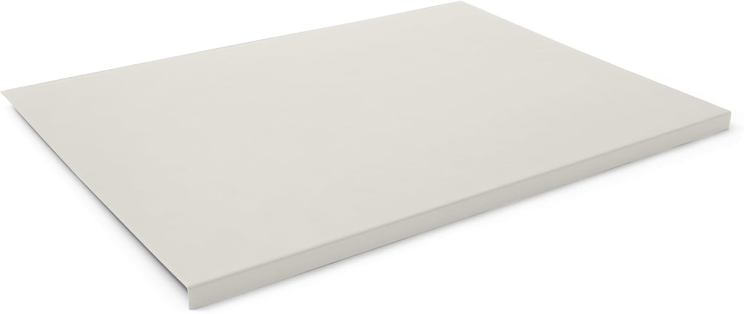 Talia - Sous main Bureau en Cuir Blanc cm 70x50 - Design Moderne, Résistant Structure en Acier avec un Profil Antérieur à L, Fond Antidérapant - Made in Italy