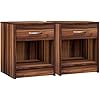 ® Set de 2 Table de Chevet Noix 35x40x50cm Table de Nuit avec Un tiroir Niche Meuble de Rangement Chambre