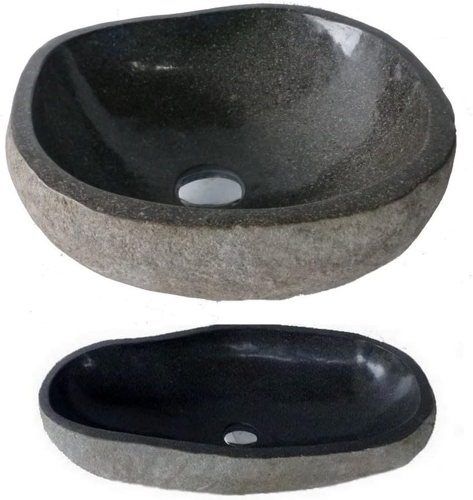 Véritable vasque en pierre naturelle à poser, environ 40cm (pas un lave-main) - CHOIX SUR PHOTOS, envoyées aprés votre commande - Vendeur français.