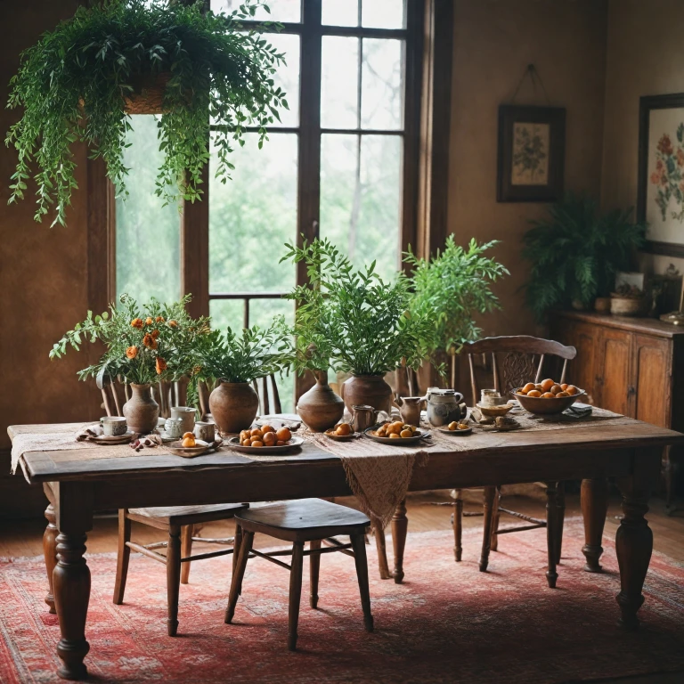 L'élégance intemporelle d'une table en bois ancienne