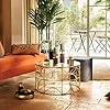 Atmosphera - Table Basse Suite - Plateau Verre trempé - doré D71 cm