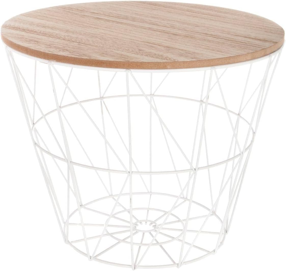 Atmosphera - Table d'appoint Kumi Blanche D38 cm D.38 cm Blanc