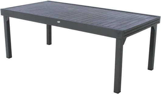 HESPERIDE - Table de Jardin Extensible Piazza Gris Graphite - 12 Places - Aluminium Antirouille - Meuble d'Extérieur à Rallonge Coulissante Gris Graphite 12 place(s)