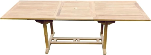 CONCEPT USINE - Table de Jardin KAJANG en Teck Brut - 10 Places - Haute Résistance aux Intempéries - Rallonge Papillon - Bois Responsable - Dimensions 180-240 x 90 x 75 cm - Durable et Élégante 10 personnes Table Rectangle Seule