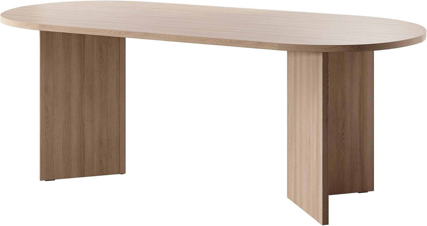 Table À Manger Ovale 90 x 204 cm 6-10 Personnes Table De Cuisine Bureau Chêne Lindberg Ovo