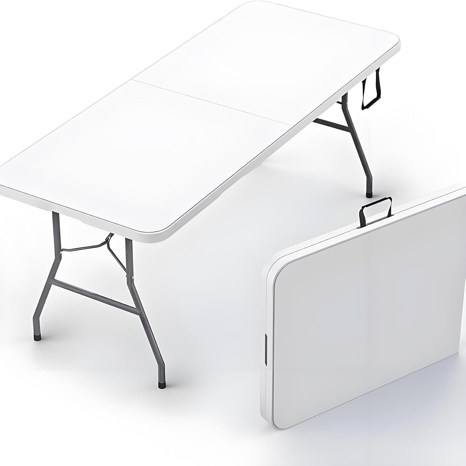 Sinlikon Table Pliante Exterieur 180CM Rectangulaire pour Jadin Camping,Pique-Nique (Blanc)