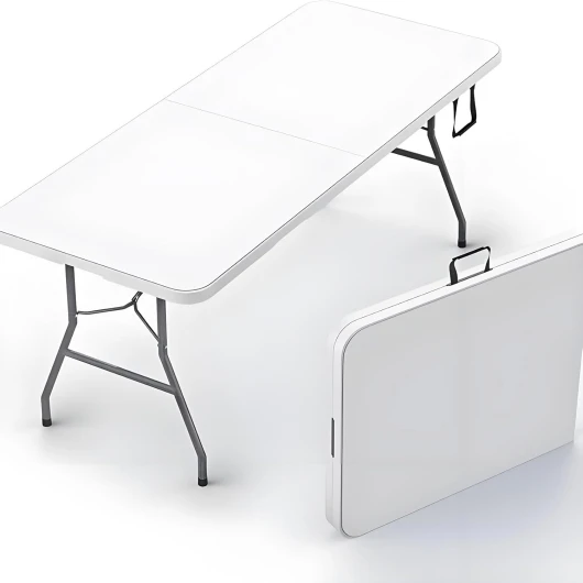 Sinlikon Table Pliante Exterieur 180CM Rectangulaire pour Jadin Camping,Pique-Nique (Blanc)