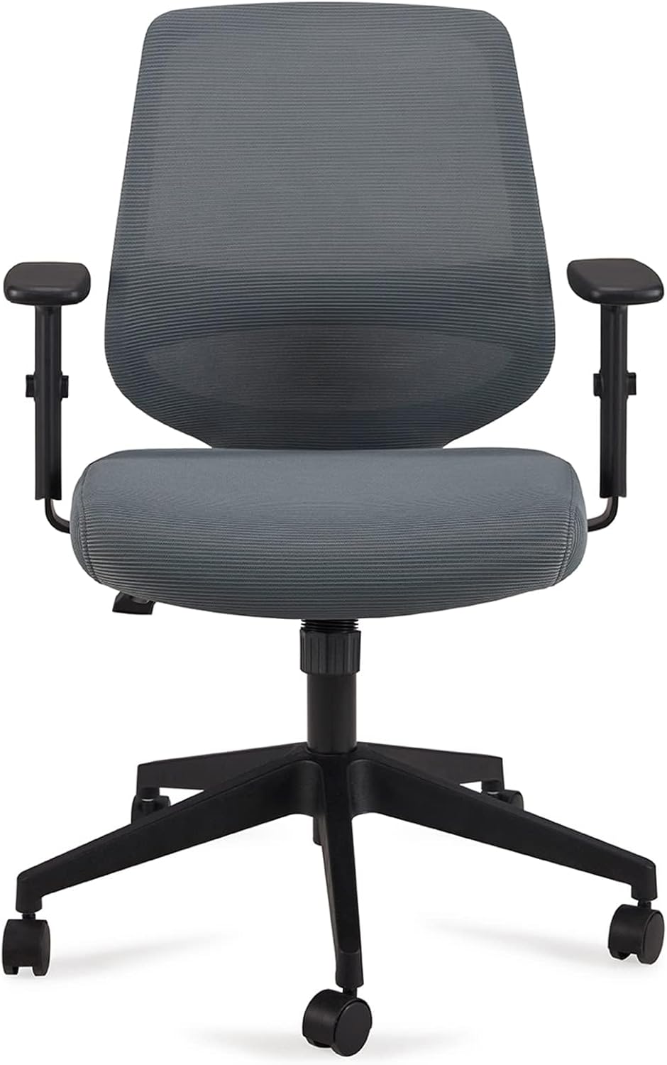 Chaise de bureau ergonomique avec accoudoirs réglables, soutien lombaire, chaise de bureau en maille, adaptée au dos, montage facile, 63,5 x 58,4 x 91,4 cm, gris Sans appui-tête Gris