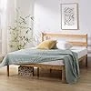 Ellie lit 140 x 190 cm - 35 cm de hauter - Lit Simple - Cadre de lit plateforme en bambou et bois - Marron clair 189cm × 140cm × 82cm