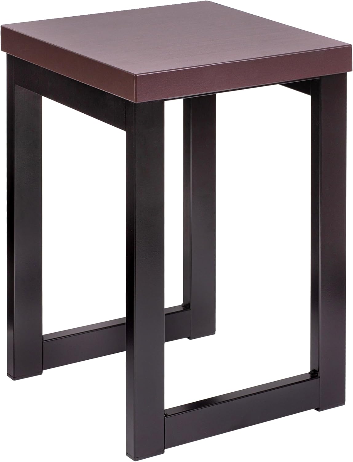 Specwood Tabouret de bar en bois LOFT avec structure en métal - 30 x 30 x 46 cm - Tabouret de douche moderne - Tabouret de cuisine, de bar Brun 30x30x46 cm