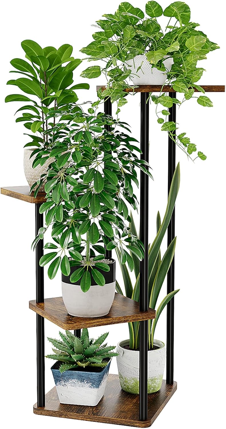 Support plantes interieur 5 Niveaux En Métal étagère plante etagere plante Pour Plusieurs Plantes 4 niveaux