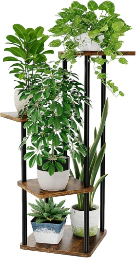 Support plantes interieur 5 Niveaux En Métal étagère plante etagere plante Pour Plusieurs Plantes 4 niveaux