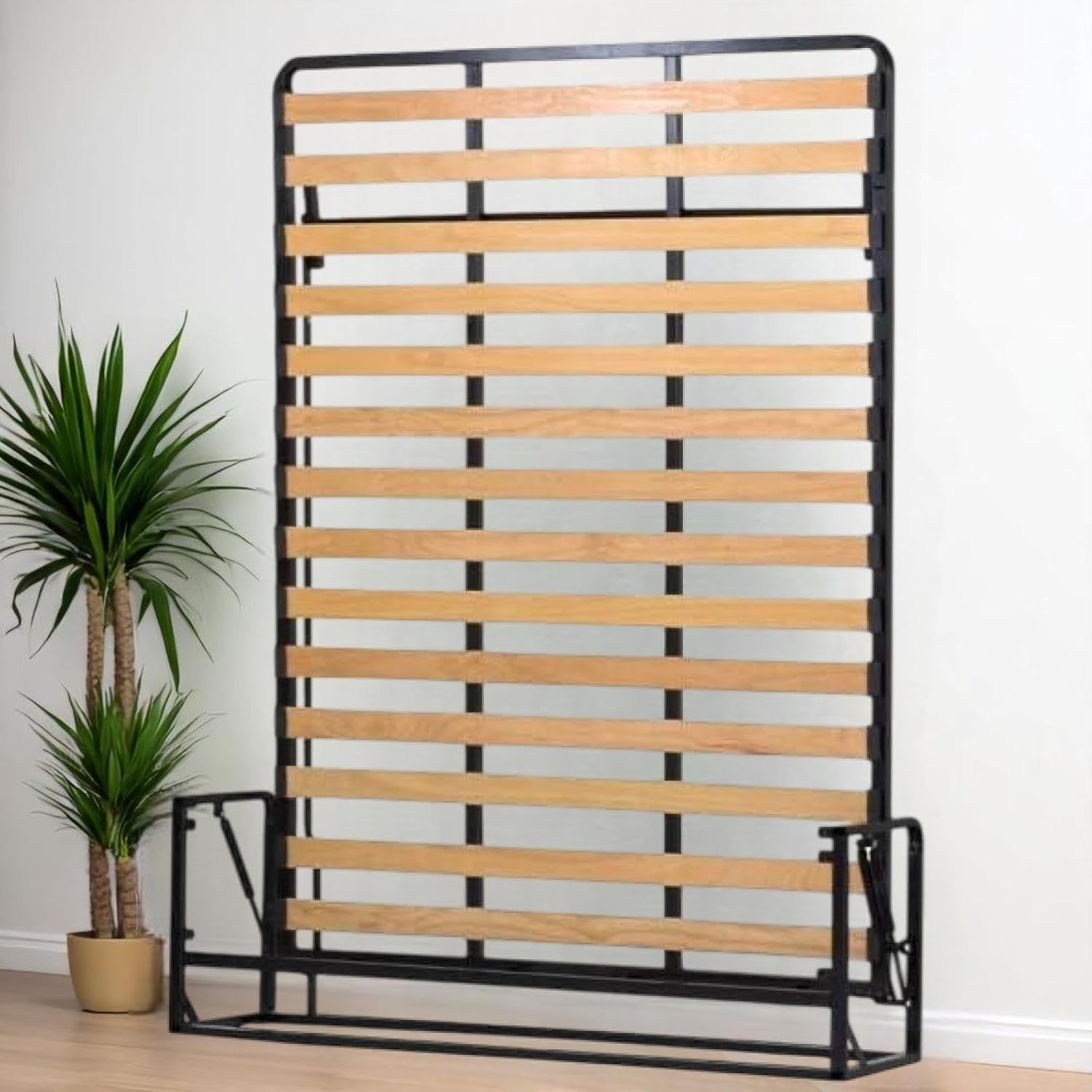 Wallbedking - Lit Escamotable 140x190 - Lit Escamotable 2 Personnes - Mural Rabattable - Vertical - Classique 140 x 190 Traditionnel