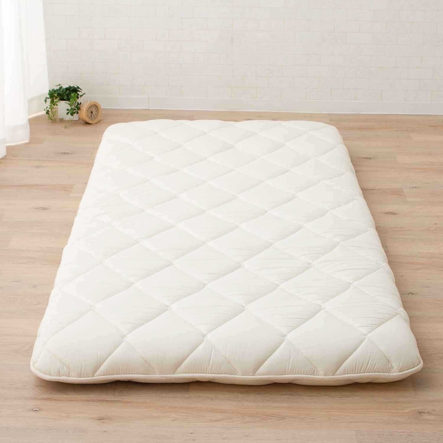 Matelas Futon Japonais Classe 100x200cm Fabriqué au Japon Blanc, Pliable Lit de Couchage au Sol Tatami Mat Matelas Seulement 100 x 200 cm